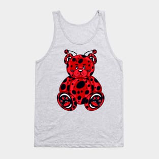 Ladybug Bear With Green Background Tank Top